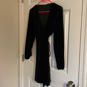 Velvety Holiday Party Ready Wrap Dress